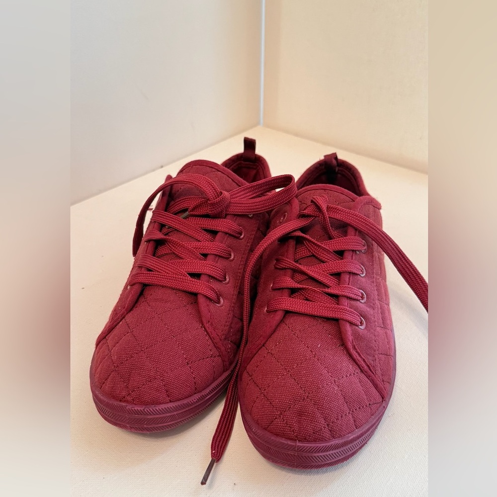 Quilted Burgundy Sneakers
